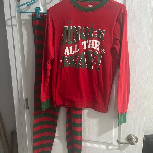 Carters 3 sets of pajama's!  'Jingle all the way' Adult, Child, and size 6 - Picture 9 of 15